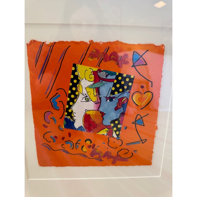 Peter Max 1990s Peter Max “Looking to the Left” – Mixed Media Collage, Framed For Sale - Image 4 of 7