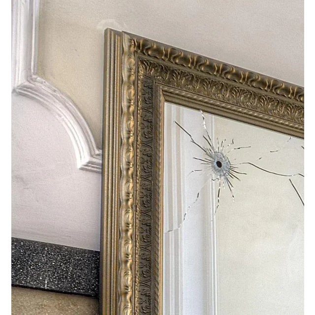 Louis Vuitton Seven Years Wall Mirror with Gold-Plated Wooden Frame by Barberini & Gunnell For Sale - Image 4 of 8