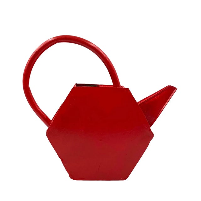 Modern French Red Watering Can, 1940s For Sale - Image 10 of 12