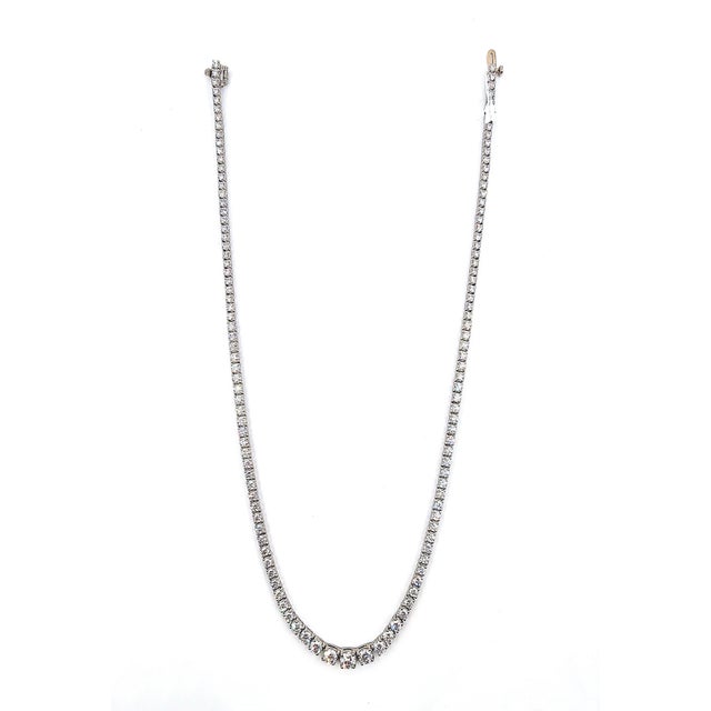 9.13 Ct Riviera Graduated Diamond Necklace - Platinum For Sale - Image 9 of 9