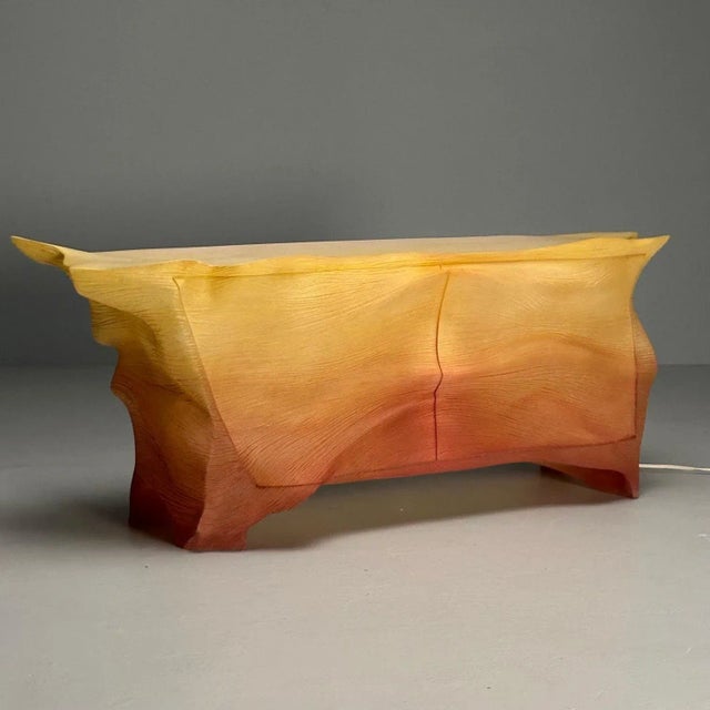 Contemporary Marc Fish, Contemporary, Limited Edition Stratum Bar Cabinet, Resin, Led, 2020 For Sale - Image 3 of 12