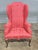 Baker Mahogany Queen Anne Style Wing Chair Damask Needlepoint Fabric For Sale In Cleveland - Image 6 of 10