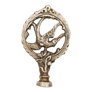 Vintage Bird Gilded Brass Lamp Finial For Sale