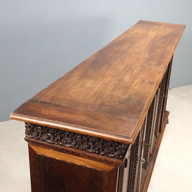 Wood Italian Credenza in Walnut For Sale - Image 7 of 13