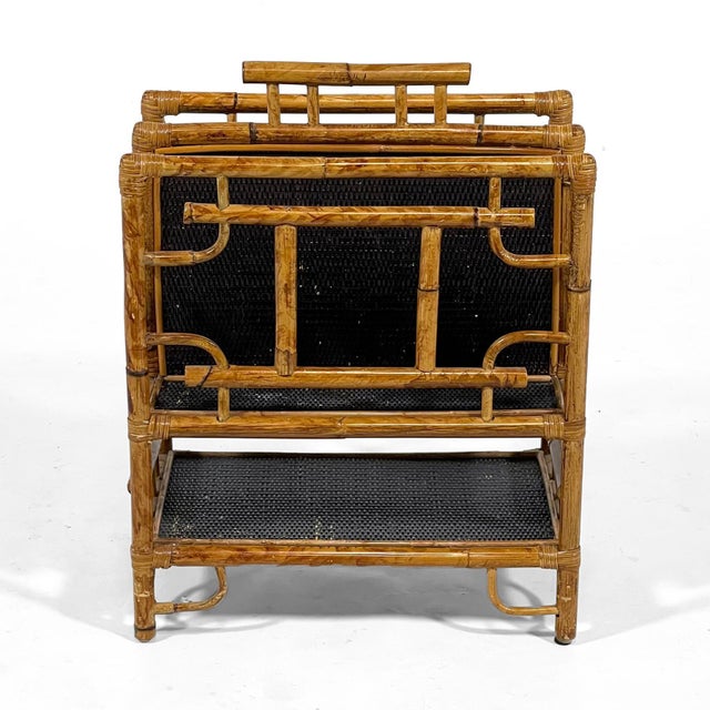 Mid 20th Century Rattan and Cane Magazine Stand For Sale - Image 5 of 10