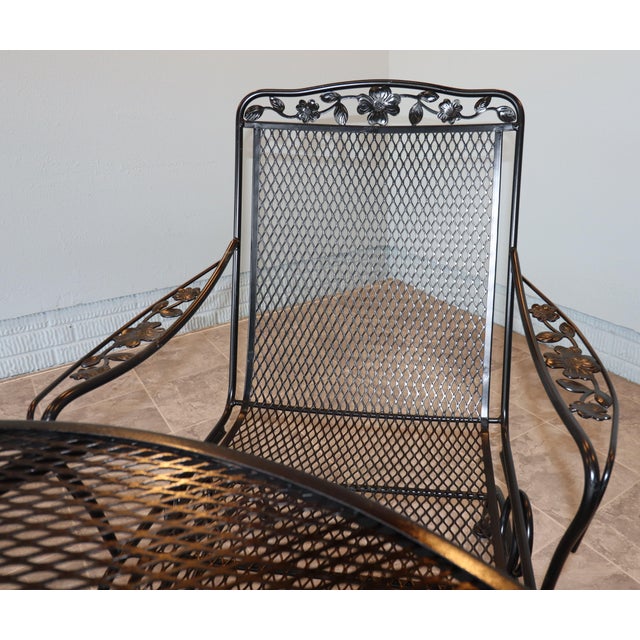 Black Vintage Russel Woodard "Primrose" Wrought Iron Family Patio, 7 Pieces For Sale - Image 8 of 18