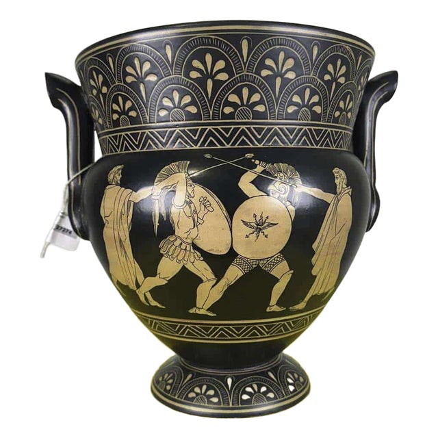 Giachetti Ceramic Vase with Mythological Figures of the Olympic Games For Sale