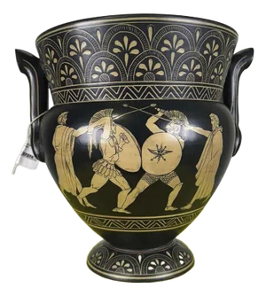 Giachetti Ceramic Vase with Mythological Figures of the Olympic Games