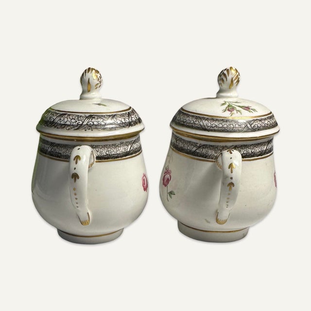 Pair of 18th Century Ludwigsburg Porcelain Pots De Crème For Sale - Image 4 of 9
