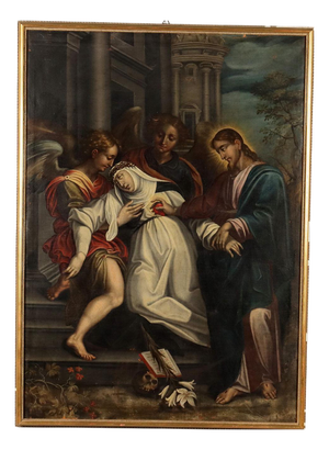 Tuscan School Artist, Ecstasy of Saint Catherine of Siena, Oil on Canvas