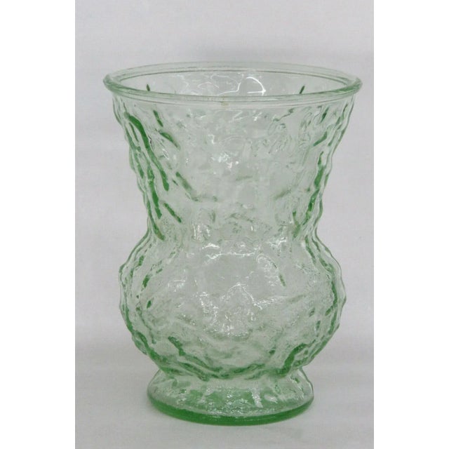 Hoosier Glass Co Green Depression Glass Pebble Rippled Vase For Sale - Image 11 of 11