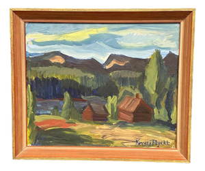 Kerstin Flyckt, Mountain Landscape, 1960s, Oil on Panel, Framed
