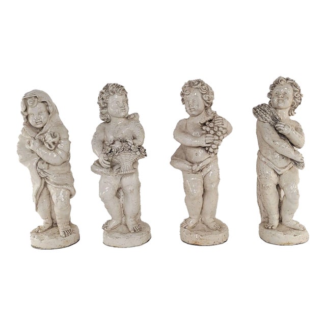 Faïence Pottery Figures of the Four Seasons, Probably Italy, Circa 1900 For Sale