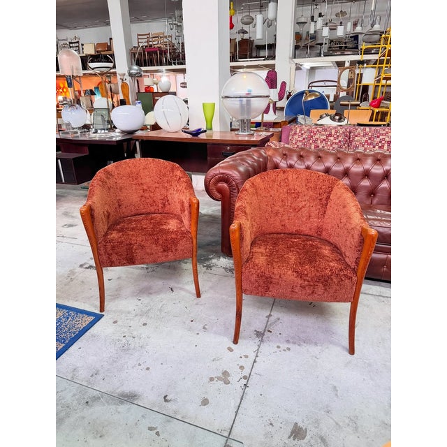 Wood Italian Armchairs from Giorgetti, Early 1950s, Set of 2 For Sale - Image 7 of 9