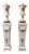 French-Style Marble Pedestal With Decorative Porcelain Vase – Gold & Silver Leaf Details Set of 2 For Sale