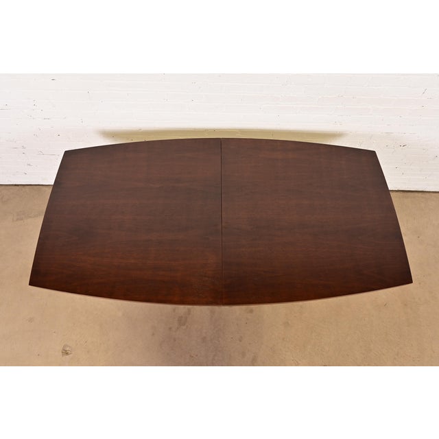 Paul McCobb for Directional Mid-Century Modern Walnut and Brass Extension Dining Table, Newly Refinished For Sale - Image 10 of 14