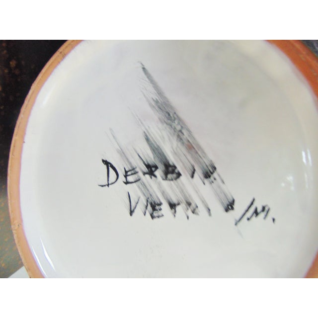 Italian White Glaze Terracotta Grape Leaf Vase For Sale - Image 4 of 5