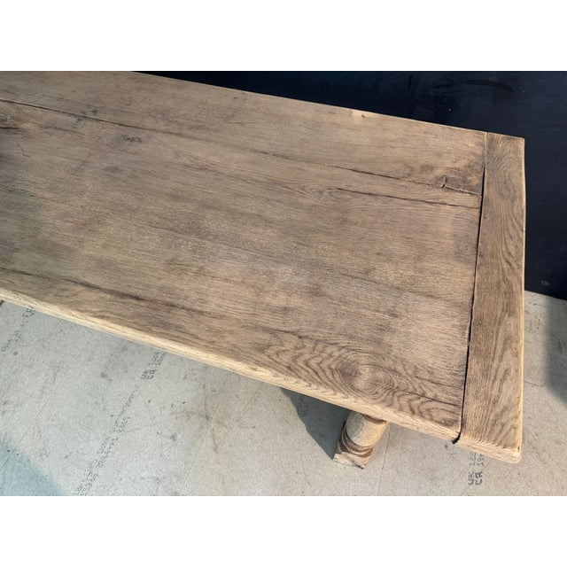 Bleached Oak Farmhouse Dining Table, 1920 For Sale - Image 16 of 18