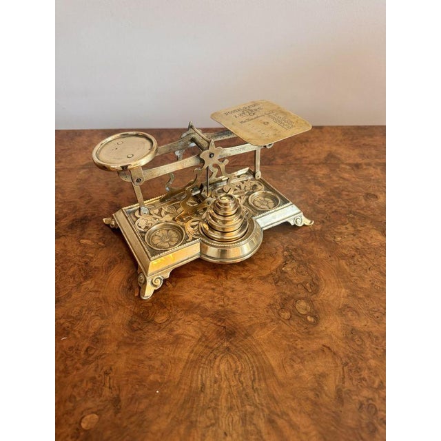 Early 20th Century Antique Edwardian Brass Postal Scales, 1900, Set of 7 For Sale - Image 5 of 7