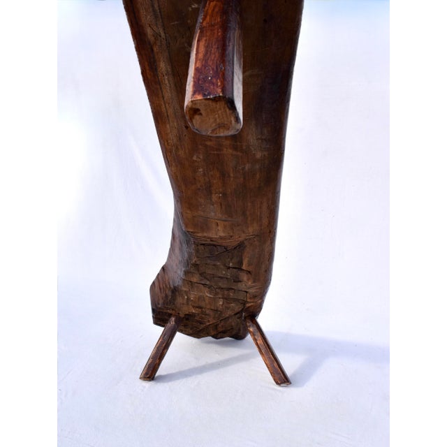 Primitive Antique Pig Bench, Long Single Slab Black Walnut, 19th Century For Sale - Image 14 of 15