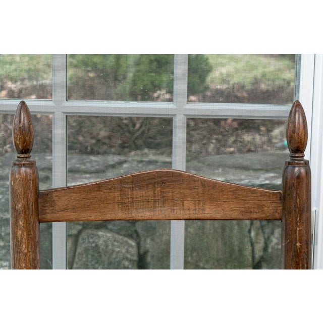 Antique Rush Seat Ladder Back Side Chairs—A Pair For Sale In New York - Image 6 of 11