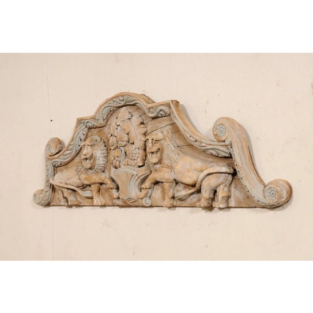 French Wall Plaque with Carved Lions, 19th Century For Sale - Image 4 of 9