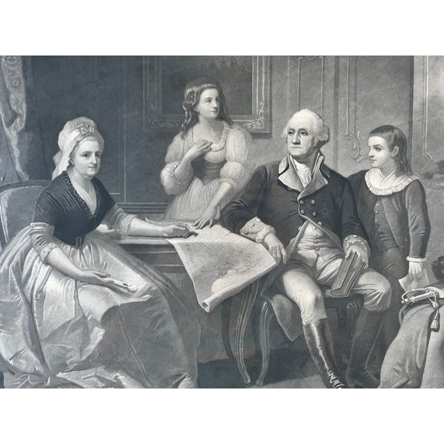 Antique "Washington and His Family" Engraving in Period Gilt Frame, Published by Bradley & Co., Philadelphia, 1858 For Sale - Image 4 of 13