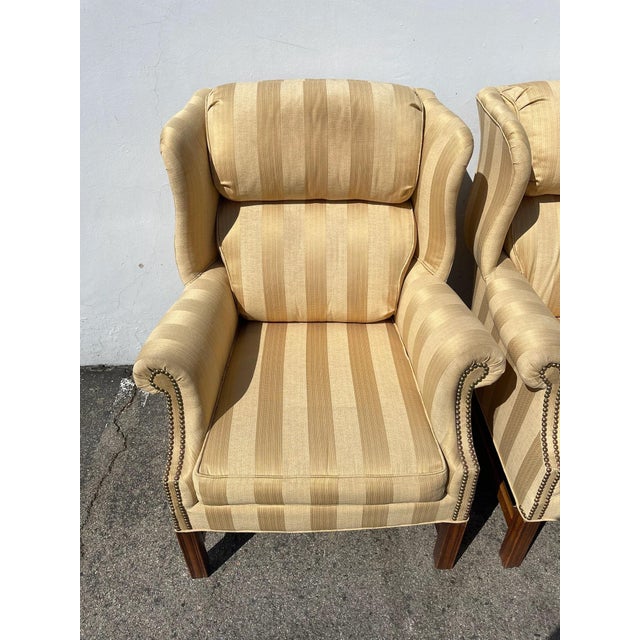 Late 20th Century Pair of Vintage Wingback Armchairs For Sale In Los Angeles - Image 6 of 10