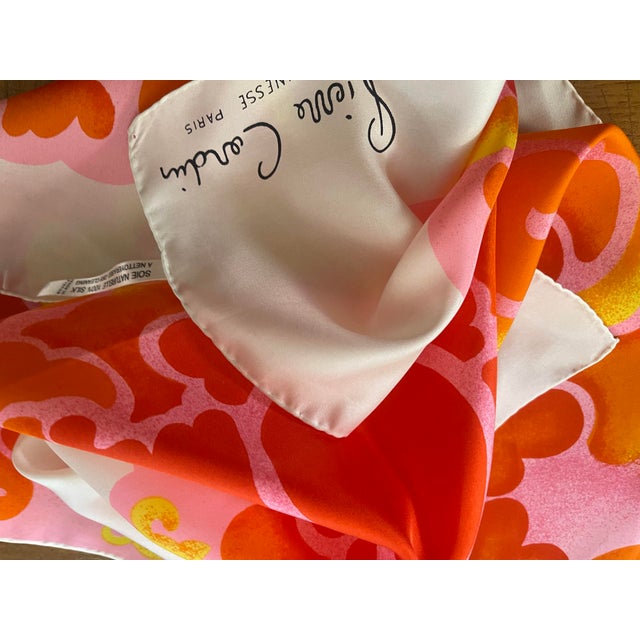 Pierre Cardin Pierre Cardin Silk Scarf Japaneses Flowers 1980 For Sale - Image 4 of 6