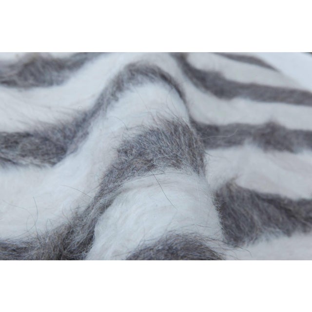 Modern striped Shaggy handmade Goat Hair rug by Doris Leslie Blau Size: 6'2" × 7'10" (187 × 238 cm) This contemporary rug...