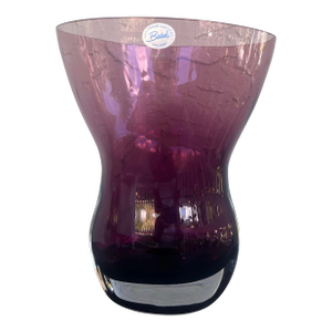 Badash/Krosno Poland Handmade Amethyst Crystal Corset Vase