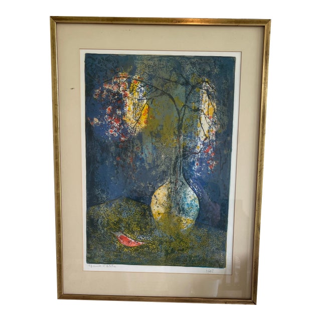1960s Signed Hoi Lebadang Floral Lithograph "Epreuve D'artiste" Artist Proof For Sale