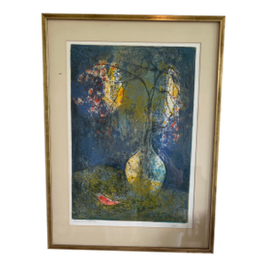 1960s Signed Hoi Lebadang Floral Lithograph "Epreuve D'artiste" Artist Proof