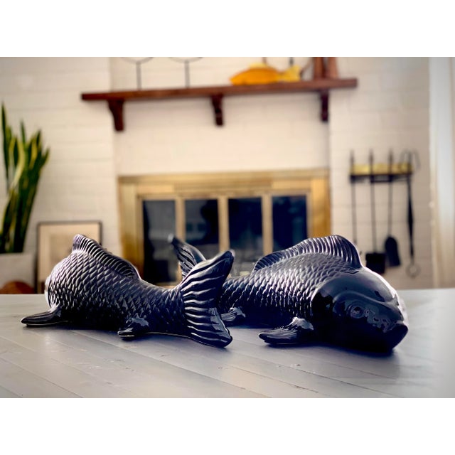 2020s Pair of Contemporary Ceramic Japanese Koi Fish Nestor by Made Goods For Sale - Image 5 of 11