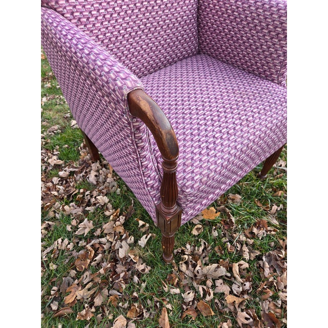 Late 19th Century Vintage American of Martinsville Armchair in 'Thistle' Fabric - Style 01019-925 For Sale - Image 5 of 11