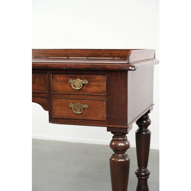 Brown Antique English Mahogany Desk, 1800s For Sale - Image 8 of 13