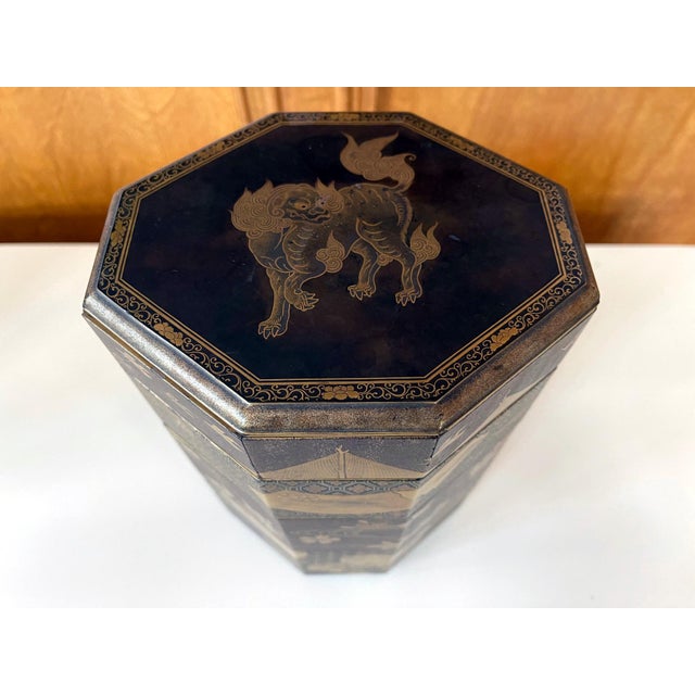 Japanese Maki-e Lacquer Stack Box Jubako For Sale - Image 10 of 18