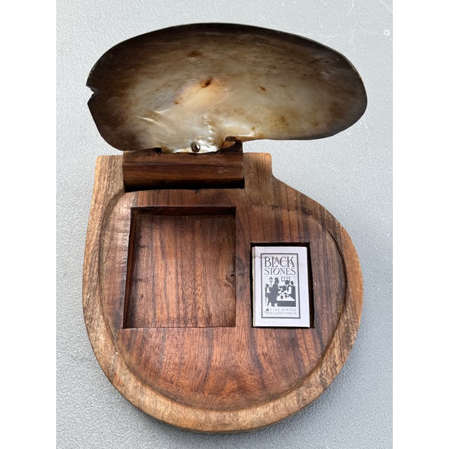 Dark Pink 1950s Alexander Noll Carved Wood & Mother of Pearl Lidded Cigarette Box For Sale - Image 8 of 13