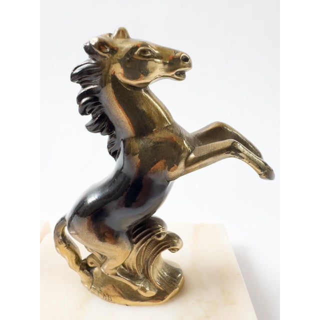Pair of French Art Deco Rearing Horse Bookends, Signed Tedd, C. 1930 For Sale - Image 17 of 18