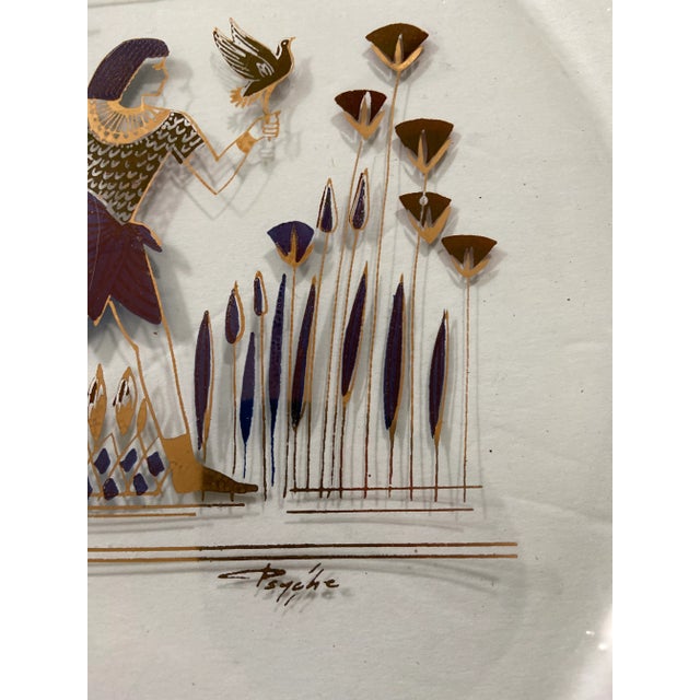 Mid-Century Modern Mid-Century George Briard Style Round Glass Plate Pysche For Sale - Image 3 of 5