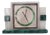 French Art Deco Onyx and Malachite Veneer Mantel Clock, 1920s For Sale