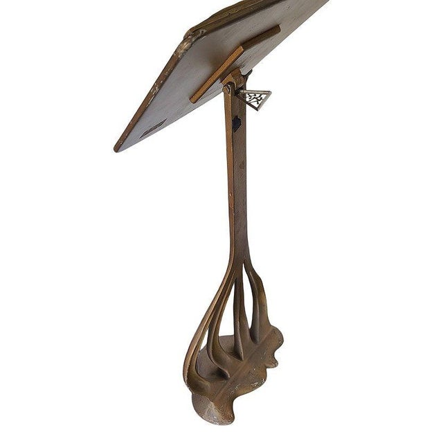French Art Nouveau Cast Aluminum Music Book Stand in Gaudi Style, 7 Available For Sale - Image 4 of 5