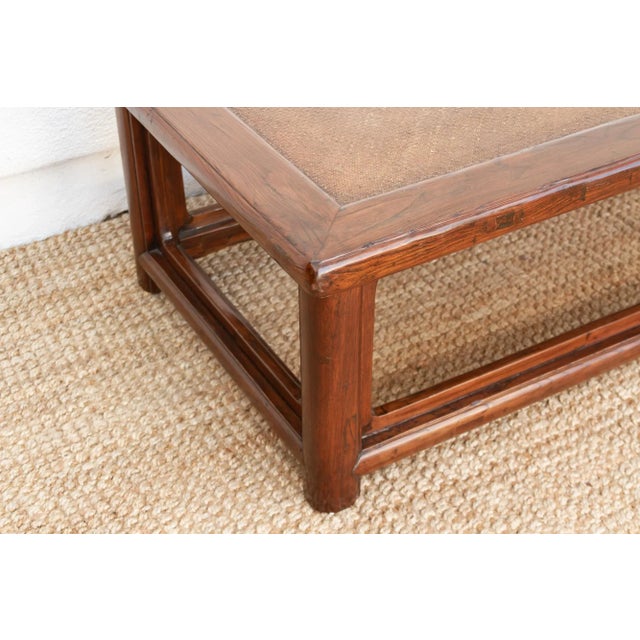 1960s Mid 20th Century Ming Style Wood & Rattan Coffee Table For Sale - Image 5 of 9