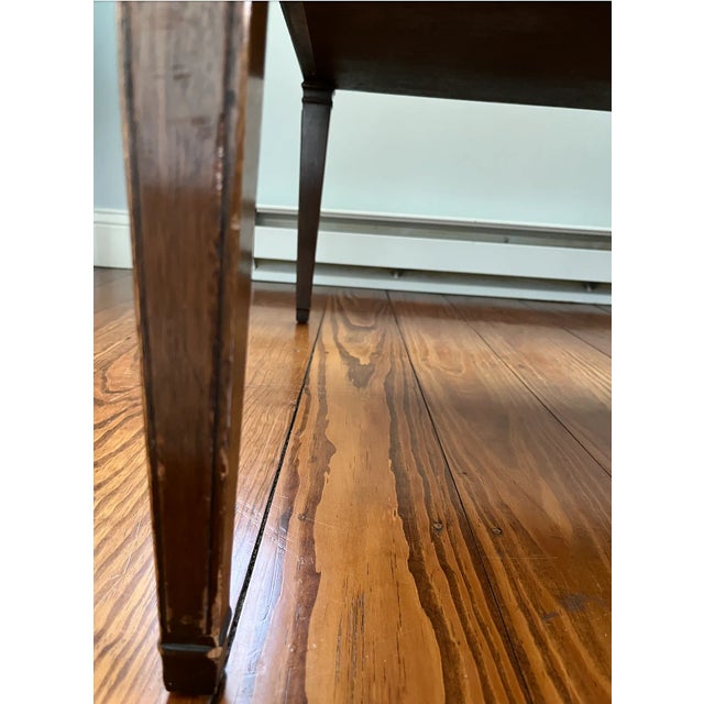 Coffee 1980s Baker Leather Top Square Coffee Table With Drawers and Pull Out Shelves For Sale - Image 8 of 11