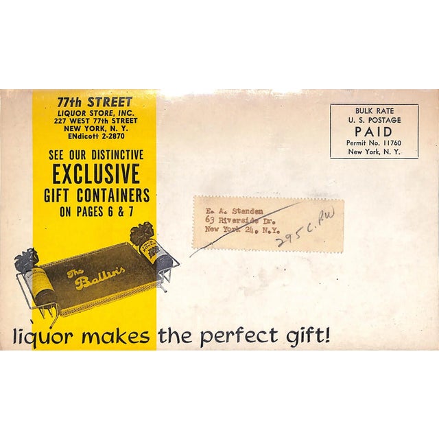 Authentic vintage liquor catalogue. Includes recipes & retro 50's ads. 40 pages.