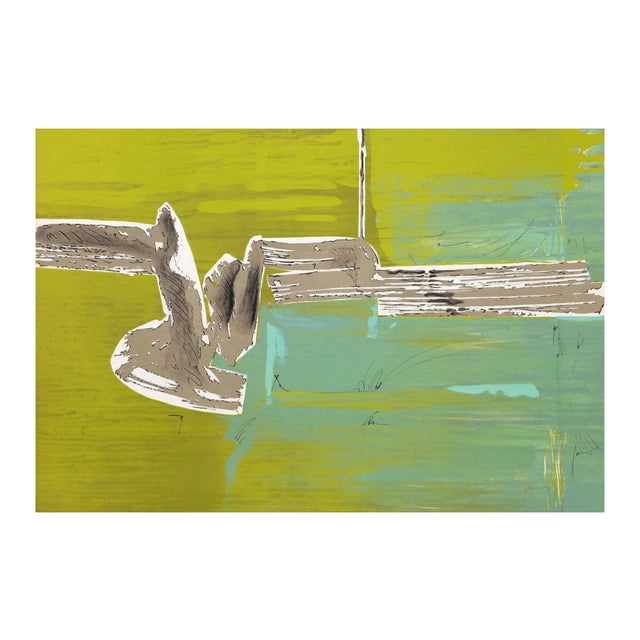 Dimitri Petrov "Green Abstract" Lithograph For Sale