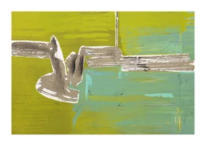 Dimitri Petrov "Green Abstract" Lithograph