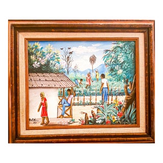 Mid 20th Century Framed Haitian Folk Art (Naïve Art) by Floris Scott For Sale