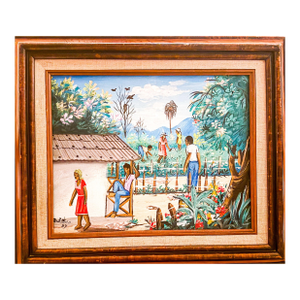 Mid 20th Century Framed Haitian Folk Art (Naïve Art) by Floris Scott