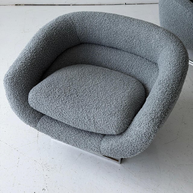 c. 1960s. USA. Price is for the set. Contact us if you’d like to purchase a single item. Reupholstered in Kravet baby blue...